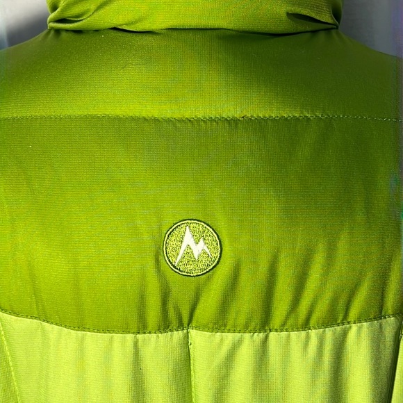 Marmot down puffer jacket-3 zipper pockets/cinch waist/up-down double-zip front - Picture 12 of 16